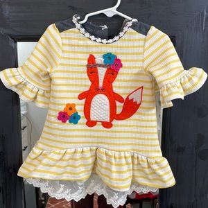 Toddler girl top with fox